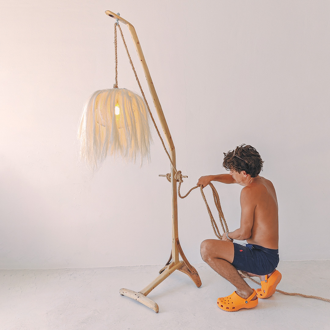 Sisal floor lamp