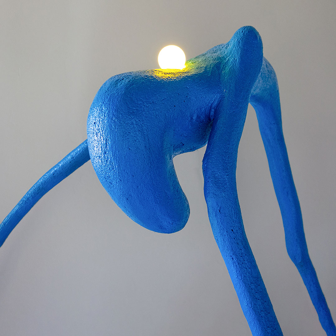 Blue spider lamp