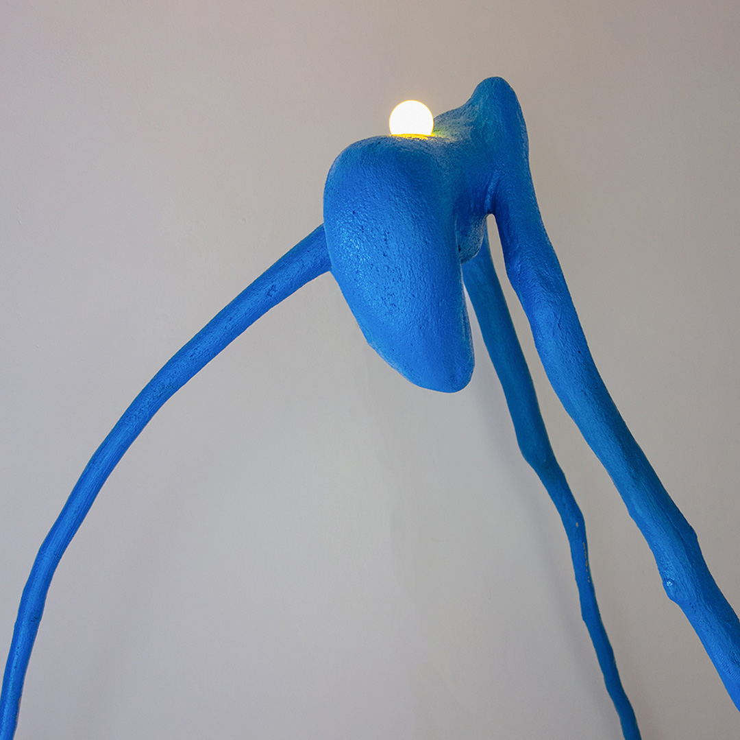 Blue spider lamp